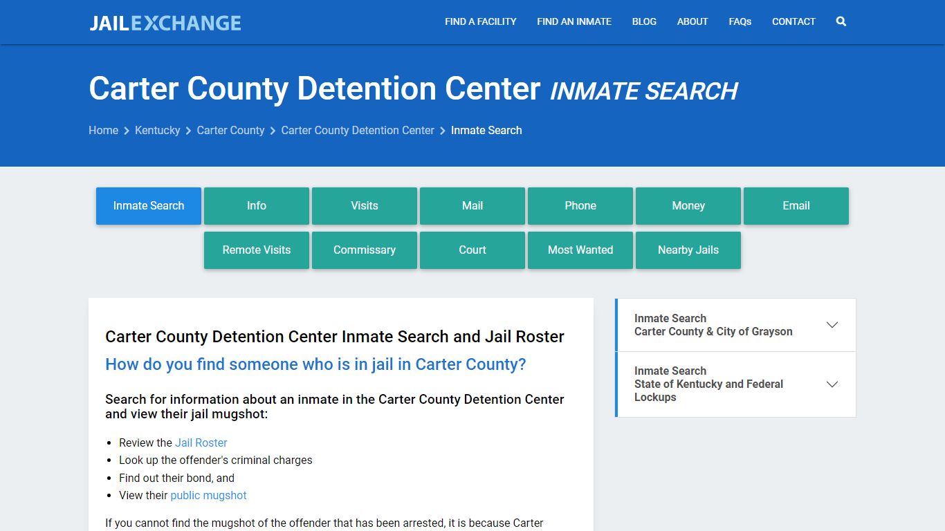 Carter County Detention Center Inmate Search - Jail Exchange